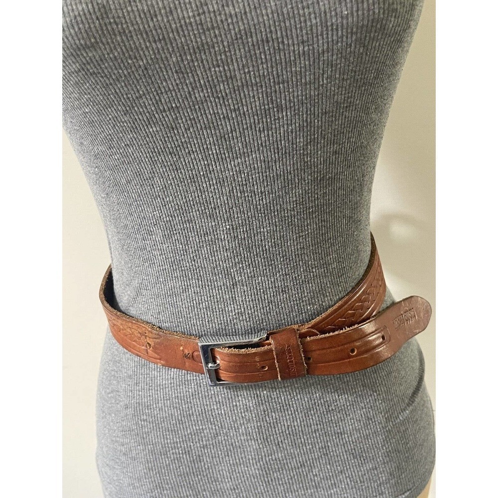 Absolute Basic Leather Embossed Braided Adjustabl… - image 1